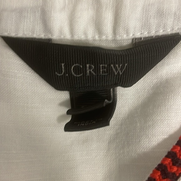 J. Crew White Top with Blue and Red Embroidery - Picture 5 of 7